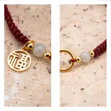 【s925银福气满满】 聆听花开 新中式国风平安扣编绳 国潮转运珠民族风复古个性时尚百搭可调节#好运 水晶 手绳 男女同款情侣款