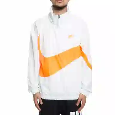 Nike Big Swoosh Half-Zip Jacket White Orange