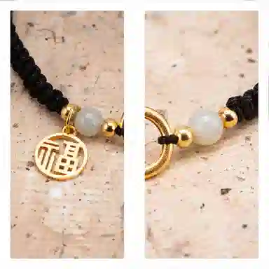 【s925银福气满满】 聆听花开 新中式国风平安扣编绳 国潮转运珠民族风复古个性时尚百搭可调节#好运 水晶 手绳 男女同款情侣款