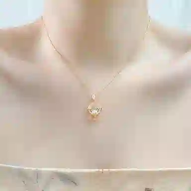 【S925银】 金师傅 莲花平安扣吊坠 好运莲莲新中式国潮精致气质优雅百搭 小众轻奢设计高级感#好运 玉髓 玉石项链 女款