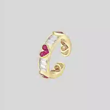 骊碧 轻奢爱心小众独特食指戒 合金 戒指 女款