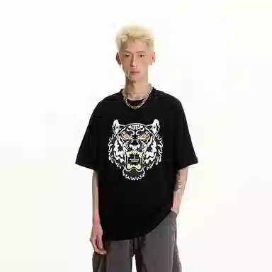 Jungle Tiger Tiger Head Print T-Shirt