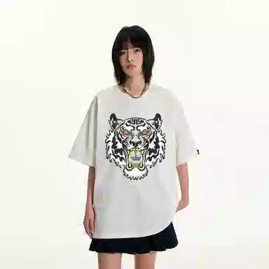 Jungle Tiger Tiger Head Print T-Shirt