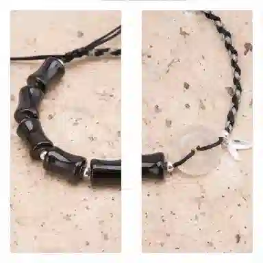 【s925银 不掉色】 聆听花开 新中式国风竹节平安扣编绳 国潮民族风文艺个性时尚简约设计小众百搭可调节#好运 琉璃 手绳 男女同款情侣款