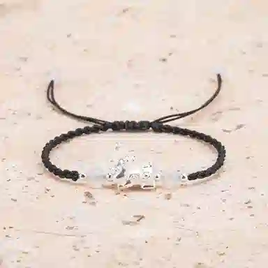 【s925银 不掉色】 聆听花开 新中式国风貔貅编绳招财纳福 国潮民族风文艺简约设计小众时尚气质百搭可调节#好运 水晶 手绳 男女同款情侣款