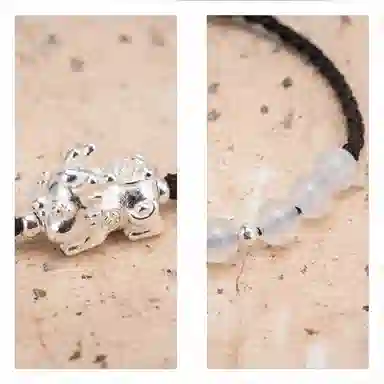 【s925银 不掉色】 聆听花开 新中式国风福字貔貅编绳招财 复古国潮民族风文艺简约小众时尚气质百搭可调节#好运 水晶 手绳 男女同款情侣款