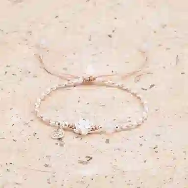 【s925银 不掉色】 聆听花开 新中式新国风福字莲花编绳 民族风文艺个性时尚简约设计小众气质百搭可调节#好运 水晶 手绳 男女同款情侣款