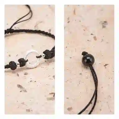 【s925银 不掉色】 聆听花开 新中式新国风平安扣编绳红色本命年 民族风文艺简约设计小众气质百搭可调节#好运 水晶 手绳 男女同款情侣款