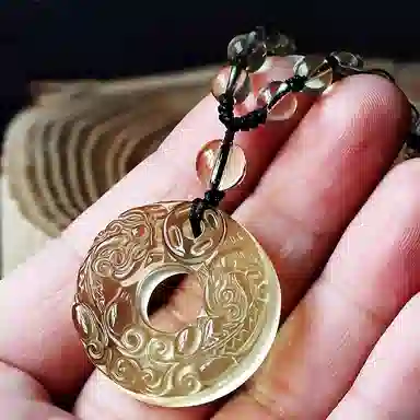 【前程似锦】 古名珠宝 新中式国风聚福纳财双貔貅平安扣编绳锁骨链 一帆风顺万事如意百搭通勤 水晶 玉石项链 男女同款情侣款