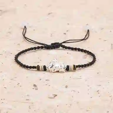 【s925银 不掉色】 聆听花开 新中式国风貔貅编绳招财 国潮民族风文艺简约设计小众时尚气质百搭可调节#好运 水晶 手绳 男女同款情侣款