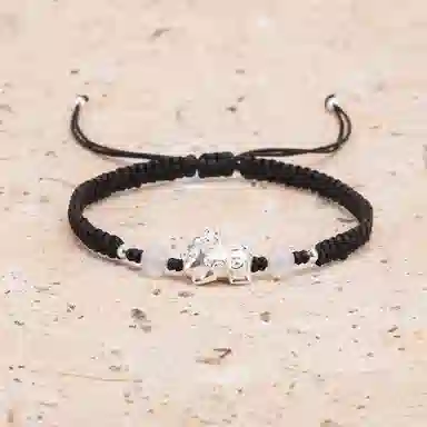 【s925银 不掉色】 聆听花开 新中式国风貔貅编绳招财红色本命年 国潮民族风文艺简约小众时尚百搭可调节#好运 水晶 手绳 男女同款情侣款