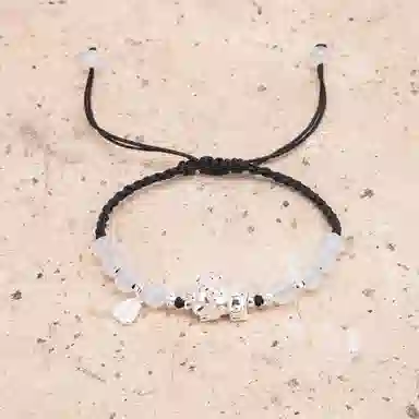 【s925银 不掉色】 聆听花开 新中式国风福字貔貅编绳招财 复古国潮民族风文艺简约小众时尚气质百搭可调节#好运 水晶 手绳 男女同款情侣款