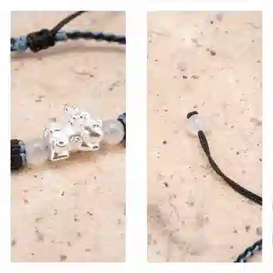 【s925银 不掉色】 聆听花开 新中式国风银貔貅招财转运编绳 复古国潮族风文艺个性简约设计小众百搭可调节#好运 水晶 手绳 男女同款情侣款