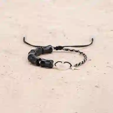 【s925银 不掉色】 聆听花开 新中式国风竹节平安扣编绳 国潮民族风文艺个性时尚简约设计小众百搭可调节#好运 琉璃 手绳 男女同款情侣款