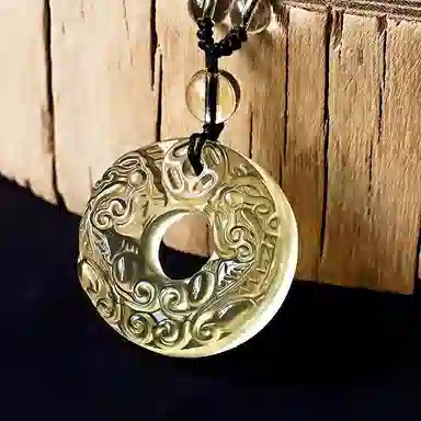 【前程似锦】 古名珠宝 新中式国风聚福纳财双貔貅平安扣编绳锁骨链 一帆风顺万事如意百搭通勤 水晶 玉石项链 男女同款情侣款