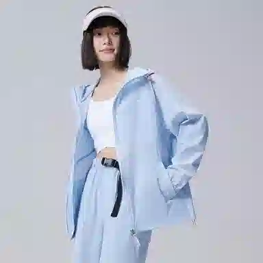 贵人鸟 拼接宽松百搭休闲连帽抽绳防晒服 男女同款