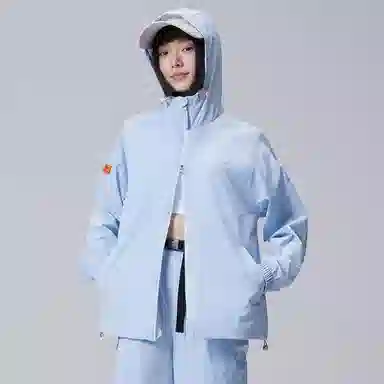 贵人鸟 拼接宽松百搭休闲连帽抽绳防晒服 男女同款