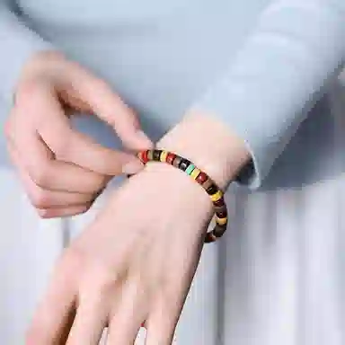 木盛缘 【顺丰包邮】【蛇年守护顶配】【木火能量王炸组合】新中式美学直切多宝素圈文玩单圈 绿檀 木手串 男女同款情侣款