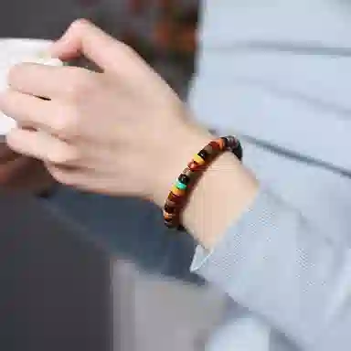 木盛缘 【顺丰包邮】【蛇年守护顶配】【木火能量王炸组合】新中式美学直切多宝素圈文玩单圈 绿檀 木手串 男女同款情侣款