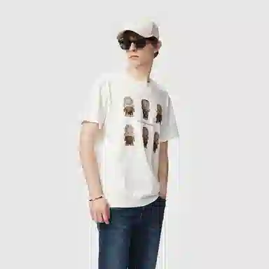 C'N'C Trend Series Teddy Print T-Shirt White