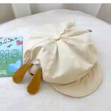 优莲茵 日系可爱小狗翻檐云朵复古甜美八角帽显脸 可爱小画家帽 棉 贝雷帽 女款