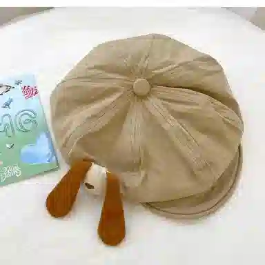 优莲茵 日系可爱小狗翻檐云朵复古甜美八角帽显脸 可爱小画家帽 棉 贝雷帽 女款