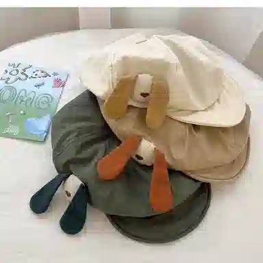 优莲茵 日系可爱小狗翻檐云朵复古甜美八角帽显脸 可爱小画家帽 棉 贝雷帽 女款