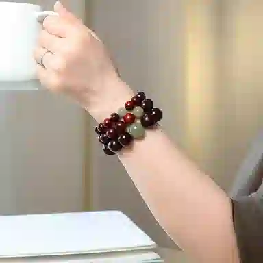 木盛缘 【圆满上岸转运珠赠盲盒】本命年新中式国潮财源滚滚一见钟情高油高密佛珠单圈文玩 小叶紫檀 手串 男女同款情侣款