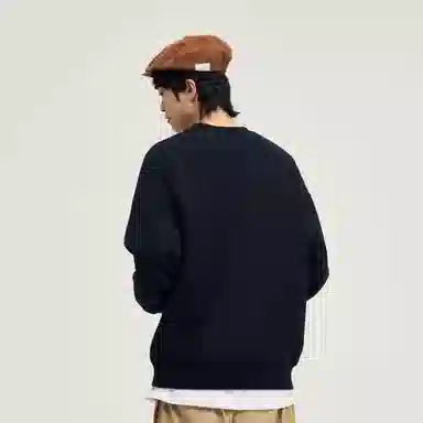 物质公式 美式街头纯色基础款打底衫宽松圆领垂感重磅螺纹休闲百搭长袖卫衣 男女同款