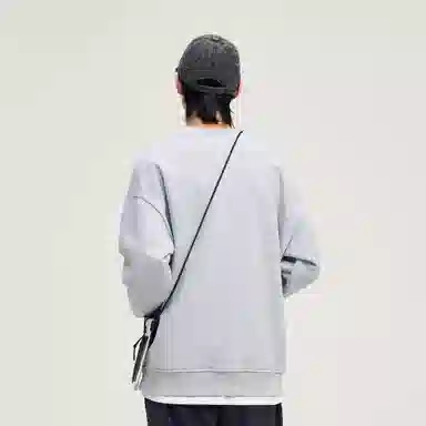 物质公式 美式街头纯色基础款打底衫宽松圆领垂感重磅螺纹休闲百搭长袖卫衣 男女同款