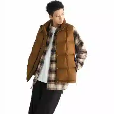 PEACEBIRD MEN Casual Vest Brown