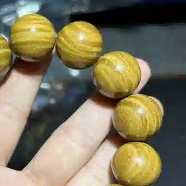 吉千年 【顺丰包邮】新中式复古潮流风 好运 平安顺遂 招财进宝【收藏级】水波纹 绿檀 手串 男女同款情侣款