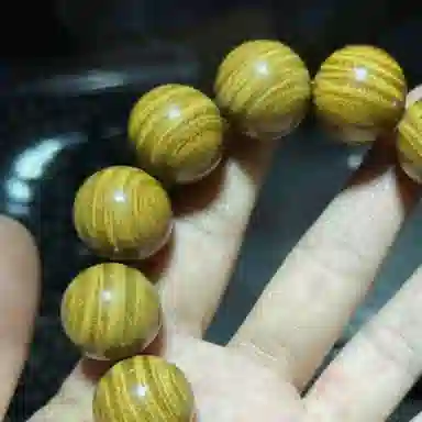 吉千年 【顺丰包邮】新中式复古潮流风 好运 平安顺遂 招财进宝【收藏级】水波纹 绿檀 手串 男女同款情侣款