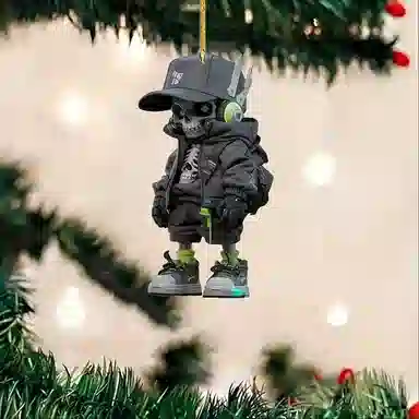 Qiantu 2D Creative Skull Keychain