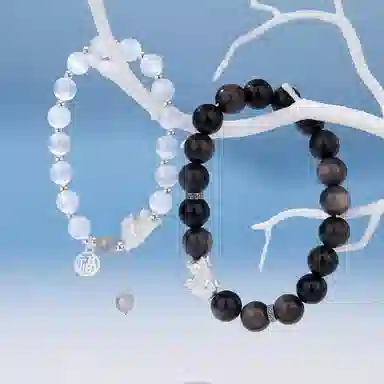 老凤祥 百福貔貅 国潮新中式复古高级感轻奢大牌小众简约 礼盒 玻璃猫眼 手链 男女同款情侣款