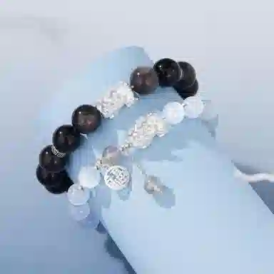 老凤祥 百福貔貅 国潮新中式复古高级感轻奢大牌小众简约 礼盒 玻璃猫眼 手链 男女同款情侣款