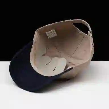 优莲茵 韩版街头潮流软顶拼色撞色宽帽檐显脸小 聚酯纤维 鸭舌帽 男女同款情侣款