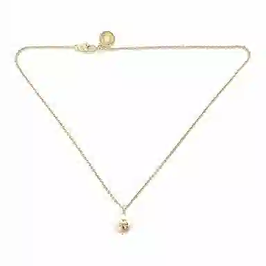Tory Burch Pearl Logo Pendant Necklace Gold