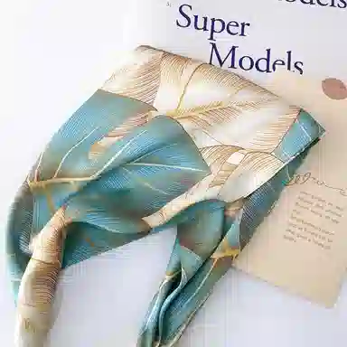 优幽兰 韩版高级感珍珠磁扣优雅领巾小众设计感精致时尚百搭简约个性气质轻奢清新淡雅薄复古 丝巾 女款