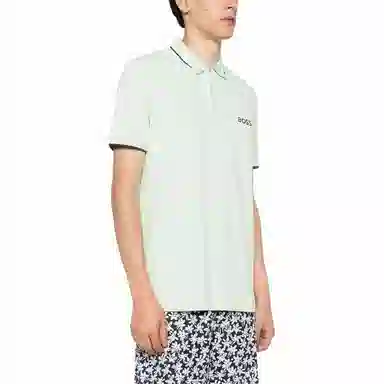 HUGO BOSS Cotton-Blend Polo Shirt With Contrast Logos Polo