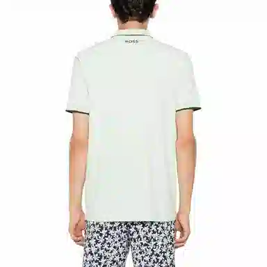 HUGO BOSS Cotton-Blend Polo Shirt With Contrast Logos Polo