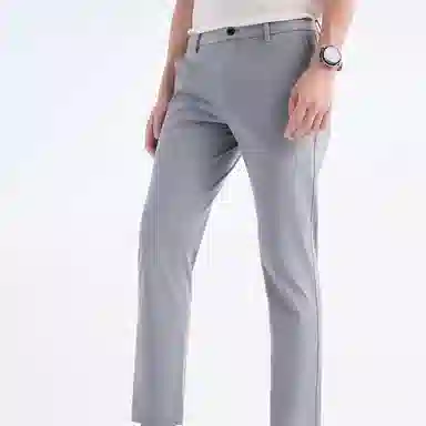 九牧王男裤专家 宽松纯色直筒休闲裤 男款