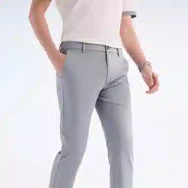 九牧王男裤专家 宽松纯色直筒休闲裤 男款