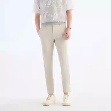 九牧王男裤专家 宽松纯色直筒休闲裤 男款