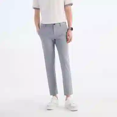 九牧王男裤专家 宽松纯色直筒休闲裤 男款