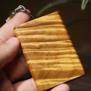 仙作美 满水波纹 小叶桢楠枯木老料高端平安无事牌挂件 楠木 木作吊坠 男女同款情侣款