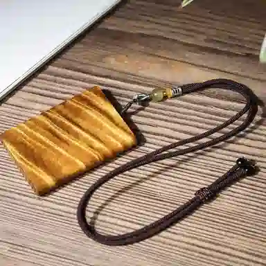 仙作美 满水波纹 小叶桢楠枯木老料高端平安无事牌挂件 楠木 木作吊坠 男女同款情侣款