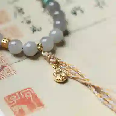 天台山 【天台山官方已祝福加持】天台山晨雾轻纱新中式国风百搭小众好运转运 和田玉手串 烟紫 男女同款情侣款