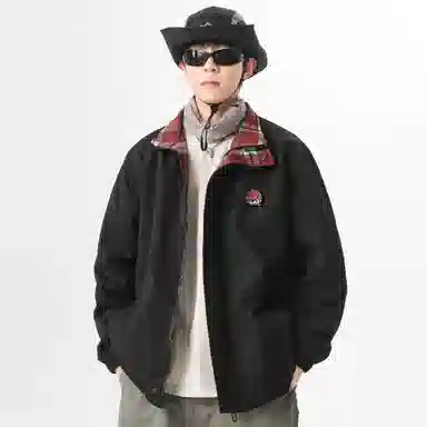 王者荣耀 英雄款 美式复古简约拼接设计休闲宽松百搭翻领夹克外套 男女同款