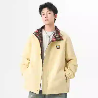 王者荣耀 英雄款 美式复古简约拼接设计休闲宽松百搭翻领夹克外套 男女同款